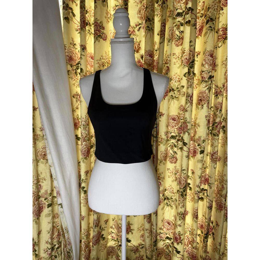Girlfriend Collective Black Athletic Crop Tank Top Large